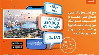 حوّل من الراجحي إلى بنك الإسكندرية.. واكسب جوائز أسبوعية تصل لربع مليون جنيه