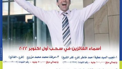 المصرف المتحد يعلن عن الفائزين بجوائز شهادة المليونير لشهر أكتوبر