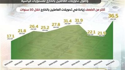 مجلس الوزراء: 36.5 مليار دولار تحويلات المصريين بالخارج عام 2024/2025