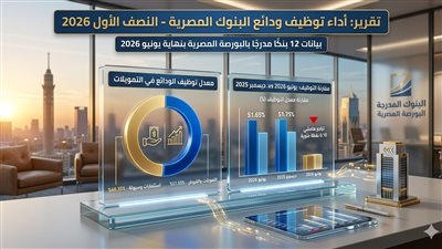 معدل توظيف ودائع البنوك المصرية بنهاية يونيو 2026.. 51.65% من الودائع ذهبت للتمويلات