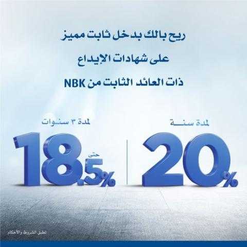 تفاصيل ومزايا الشهادات الجديدة من بنك الكويت الوطني بعائد يصل إلى 20%