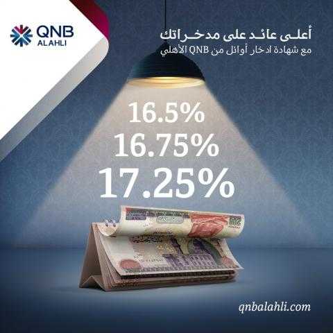 بعائد يصل إلى 17.25%.. تفاصيل ومزايا شهادات إدخار أوائل من QNB